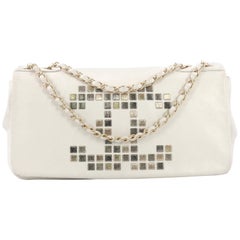 Chanel Vintage Mosaic CC Flap Bag Studded Leather East West