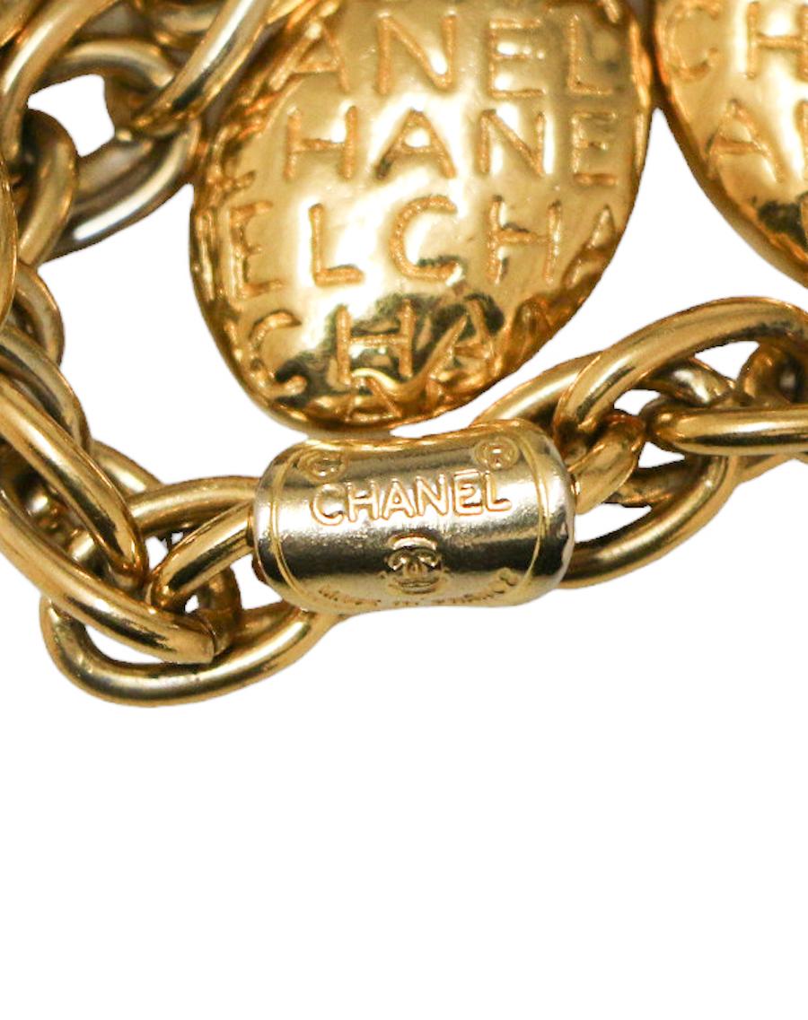 Women's CHANEL vintage multi-row gold pendants bracelet