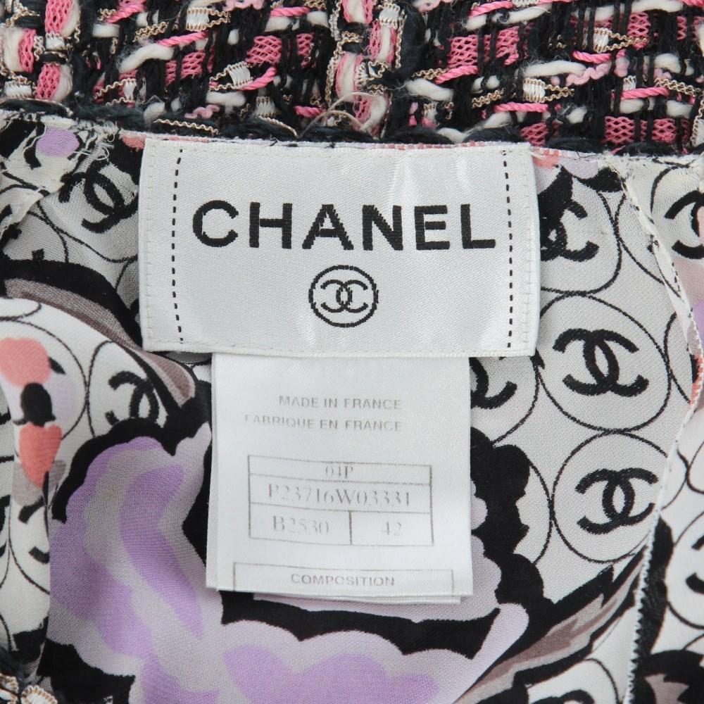 Chanel Vintage multicolor 2004 midi dress with logo all-over For Sale 3
