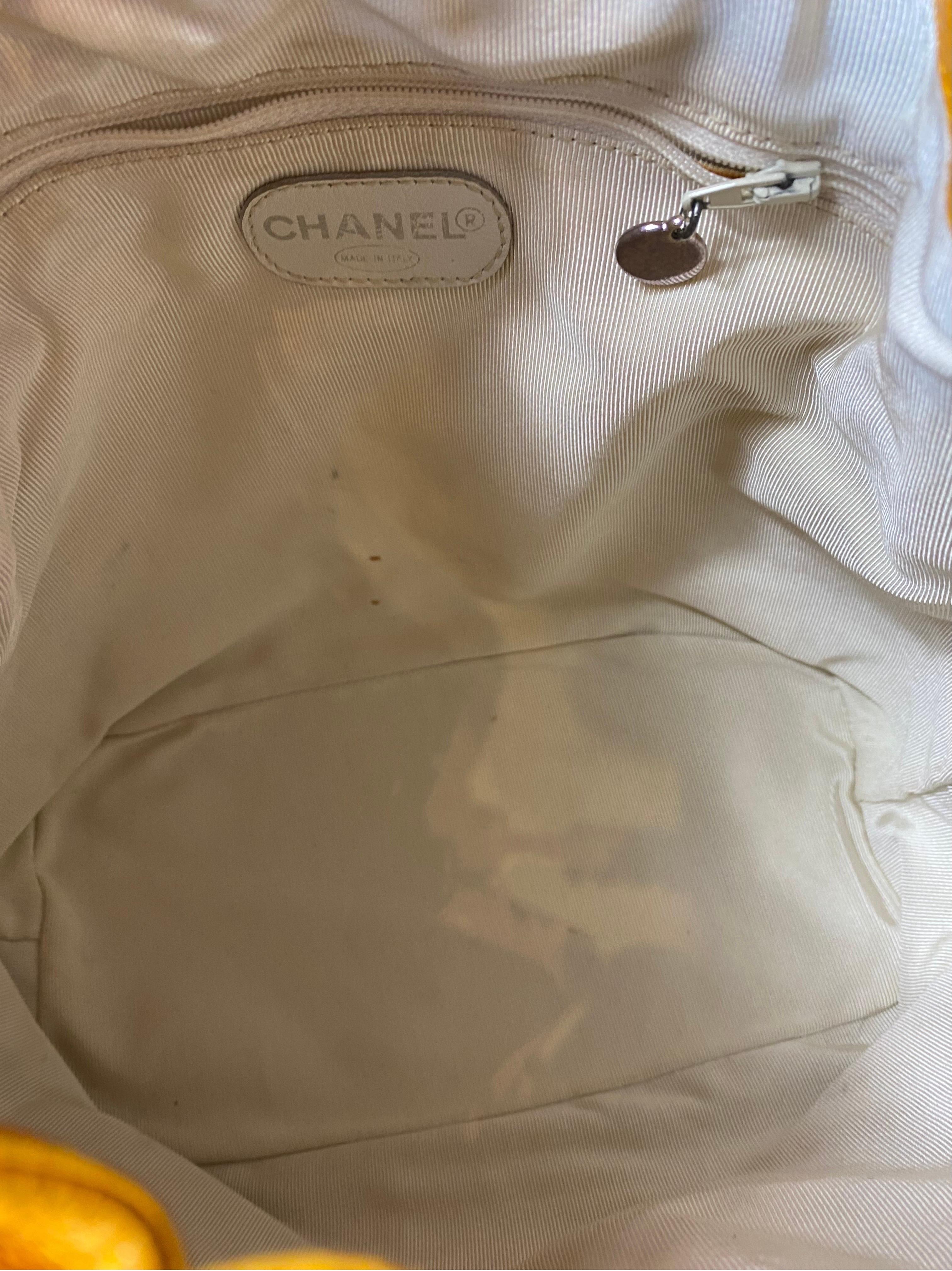 Chanel vintage mustard Caviar Leather Backpack  6