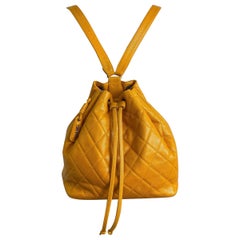 Chanel Antique mustard Caviar Leather Backpack
