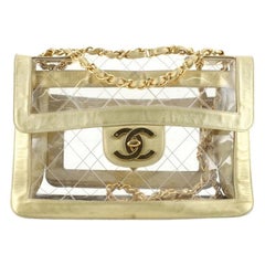 Chanel Vintage Naked Flap Bag Quilted PVC Maxi