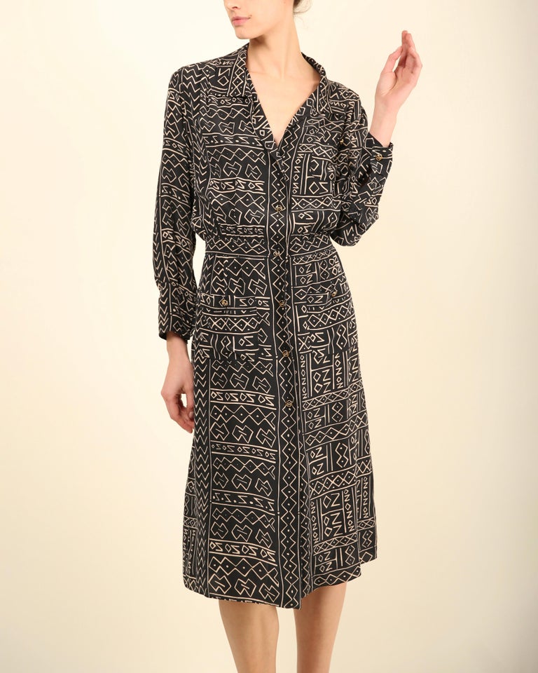 ワンピース Chanel 2000SS Abstract-print Silk Dress Chanel 2000SS