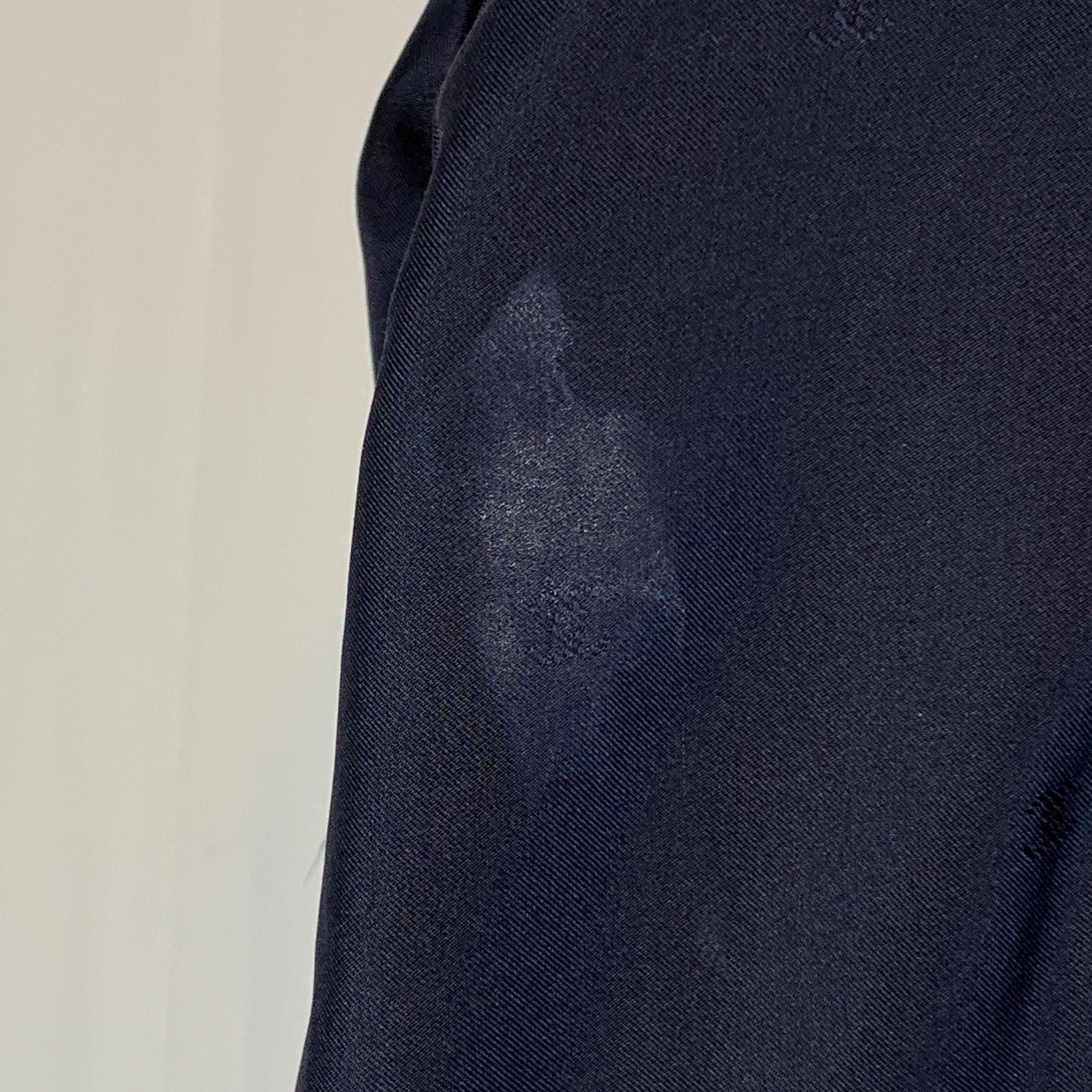 Chanel Vintage Navy Blue Wool Dust Coat Size 42 FR For Sale 2