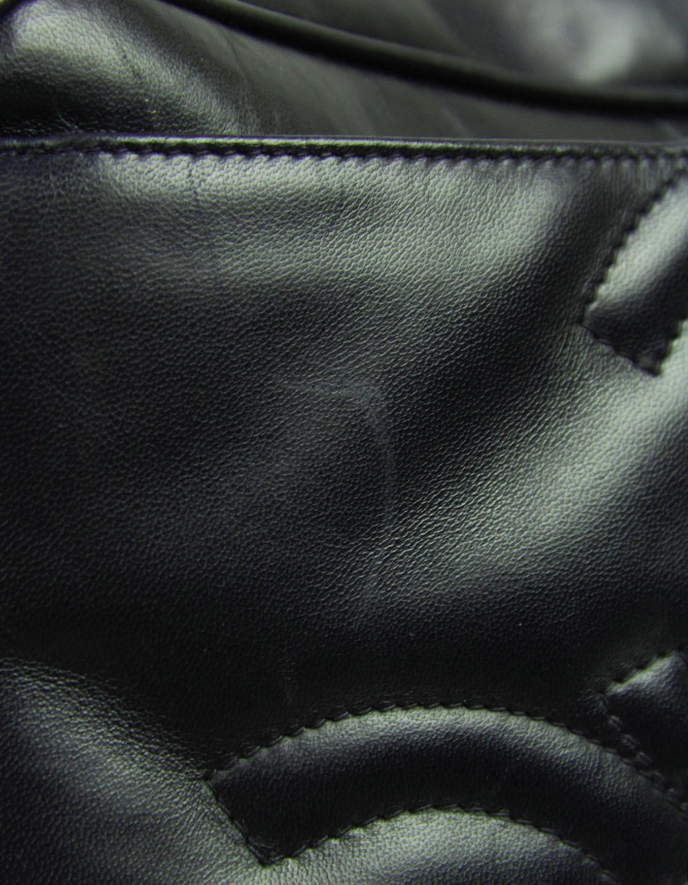 Chanel Vintage Navy Leather CC Embossed Large Camera Bag For Sale 6