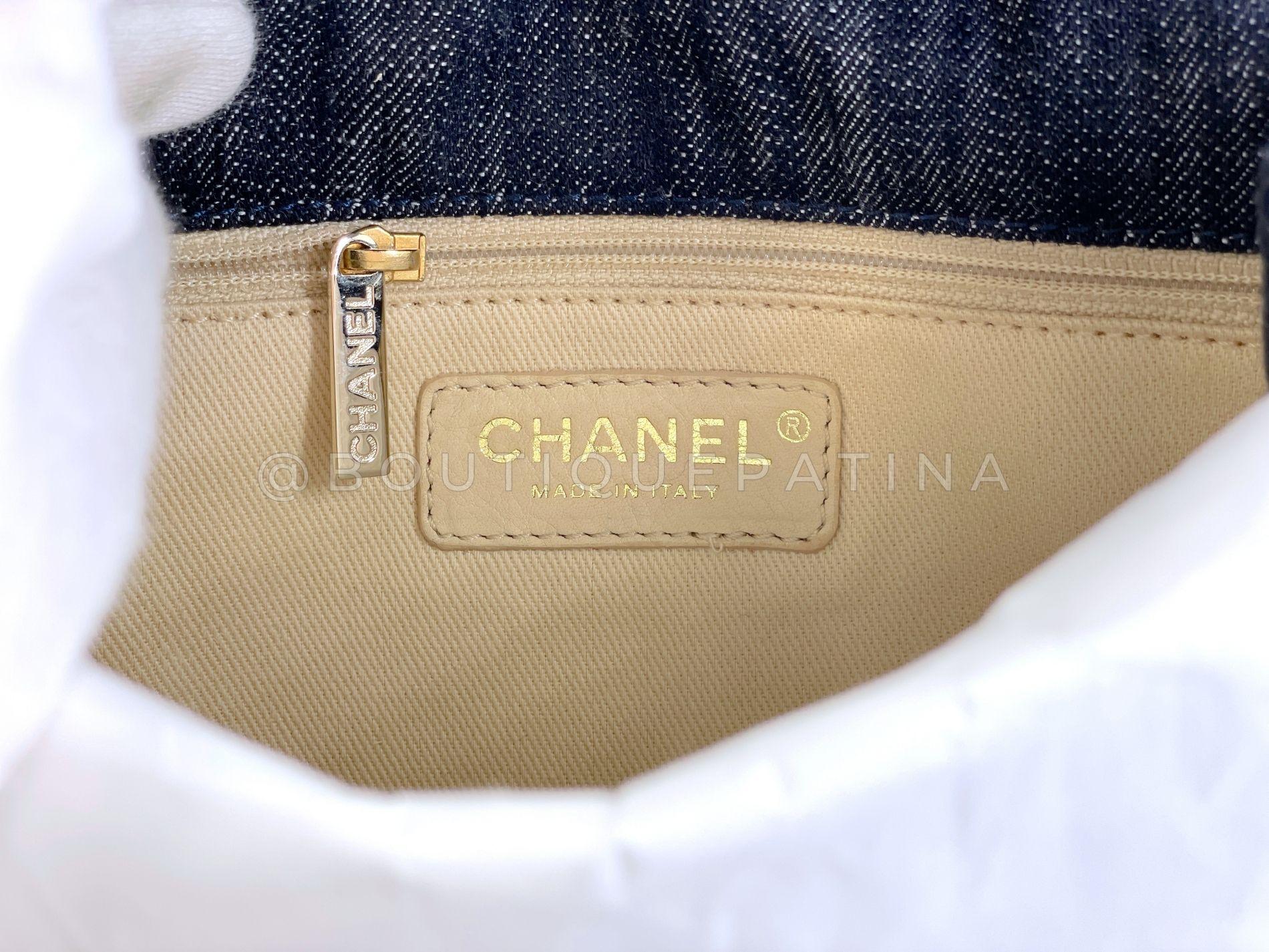 Chanel Vintage Vuelo Nocturno Denim Reedición Avión Arco Iris Bolso Solapa 24k 68379 6