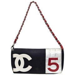 Chanel Vintage Number 5 Denim Single Flap Bag