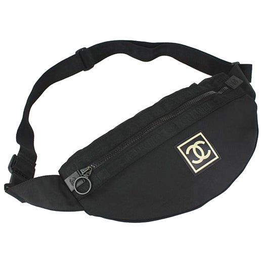 Chanel Canvas Tennis Racquet Cover Black Nylon Sport Bag For Sale at 1stDibs