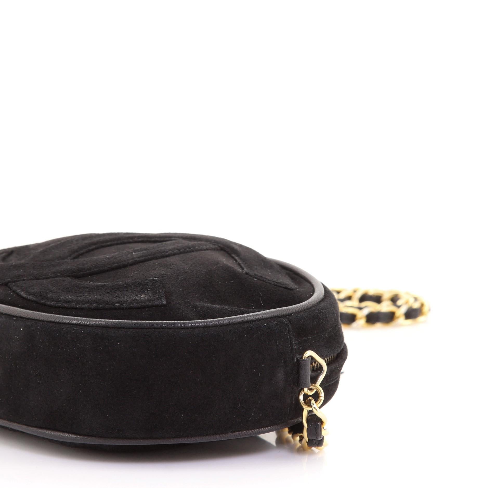 Chanel Vintage Oval CC Tassel Crossbody Bag Suede Mini In Good Condition In NY, NY