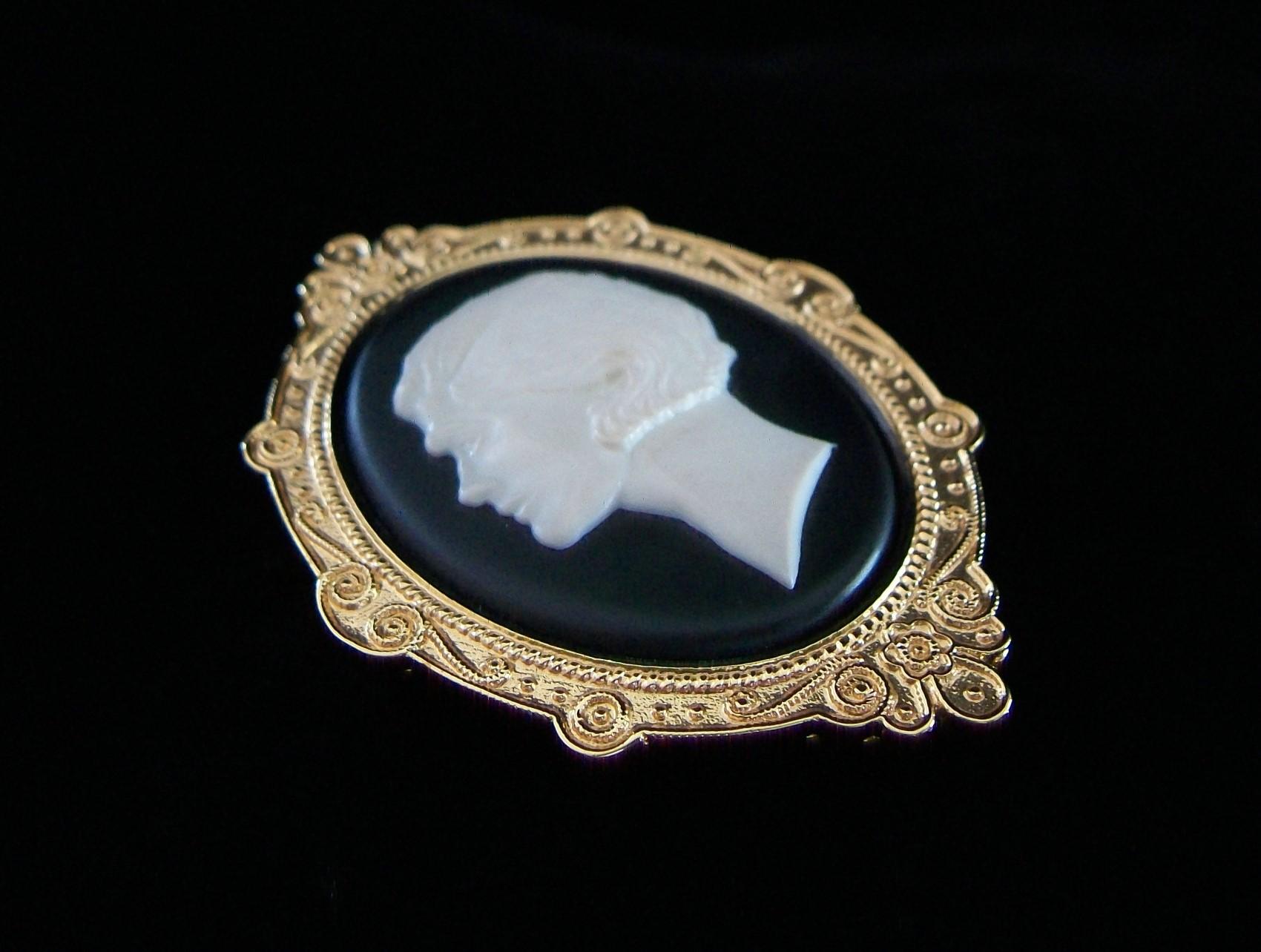 Women's or Men's CHANEL - Vintage Over-sized 'Coco' Cameo Brooch - France - Circa 1980's For Sale