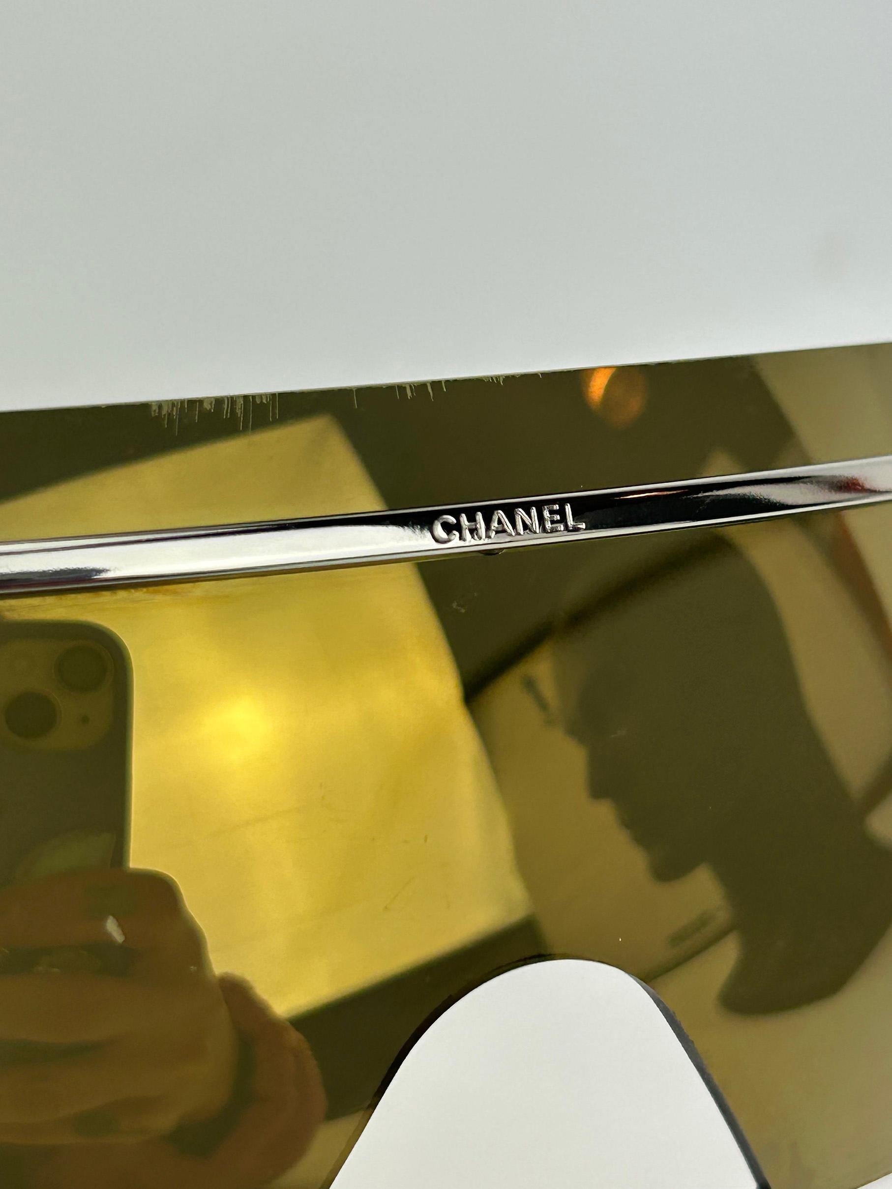 Chanel Vintage Oversize Gold Spiegel Ski Sonnenbrille c2000s im Angebot 5
