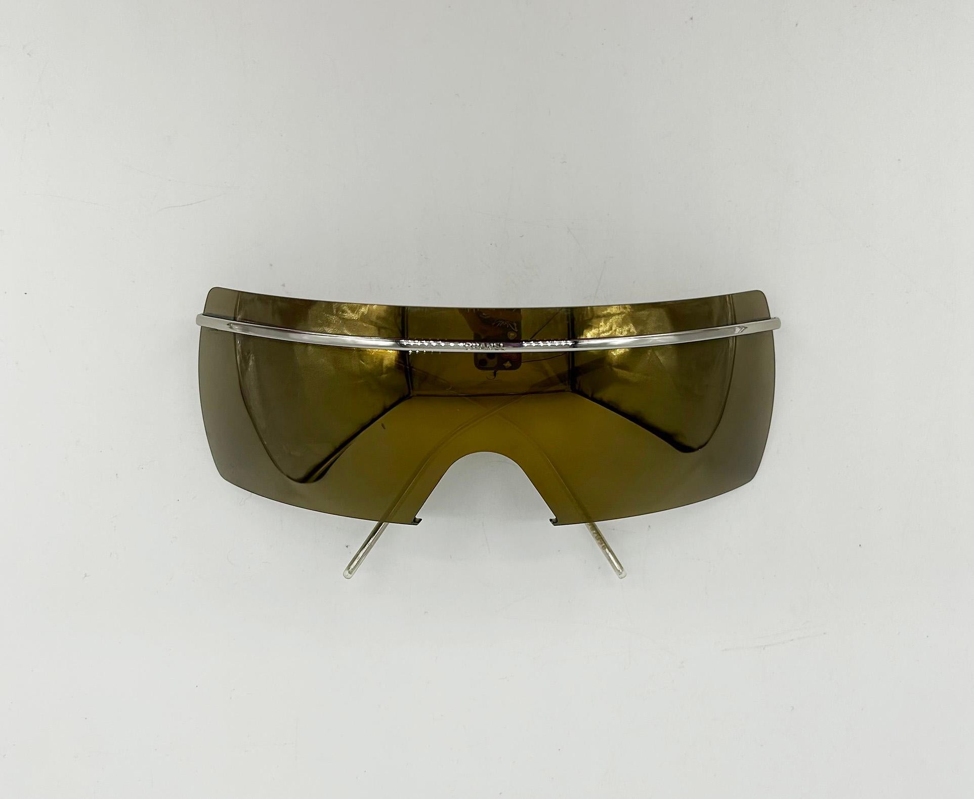 Chanel Vintage Oversize Gold Spiegel Ski Sonnenbrille c2000s im Angebot 8