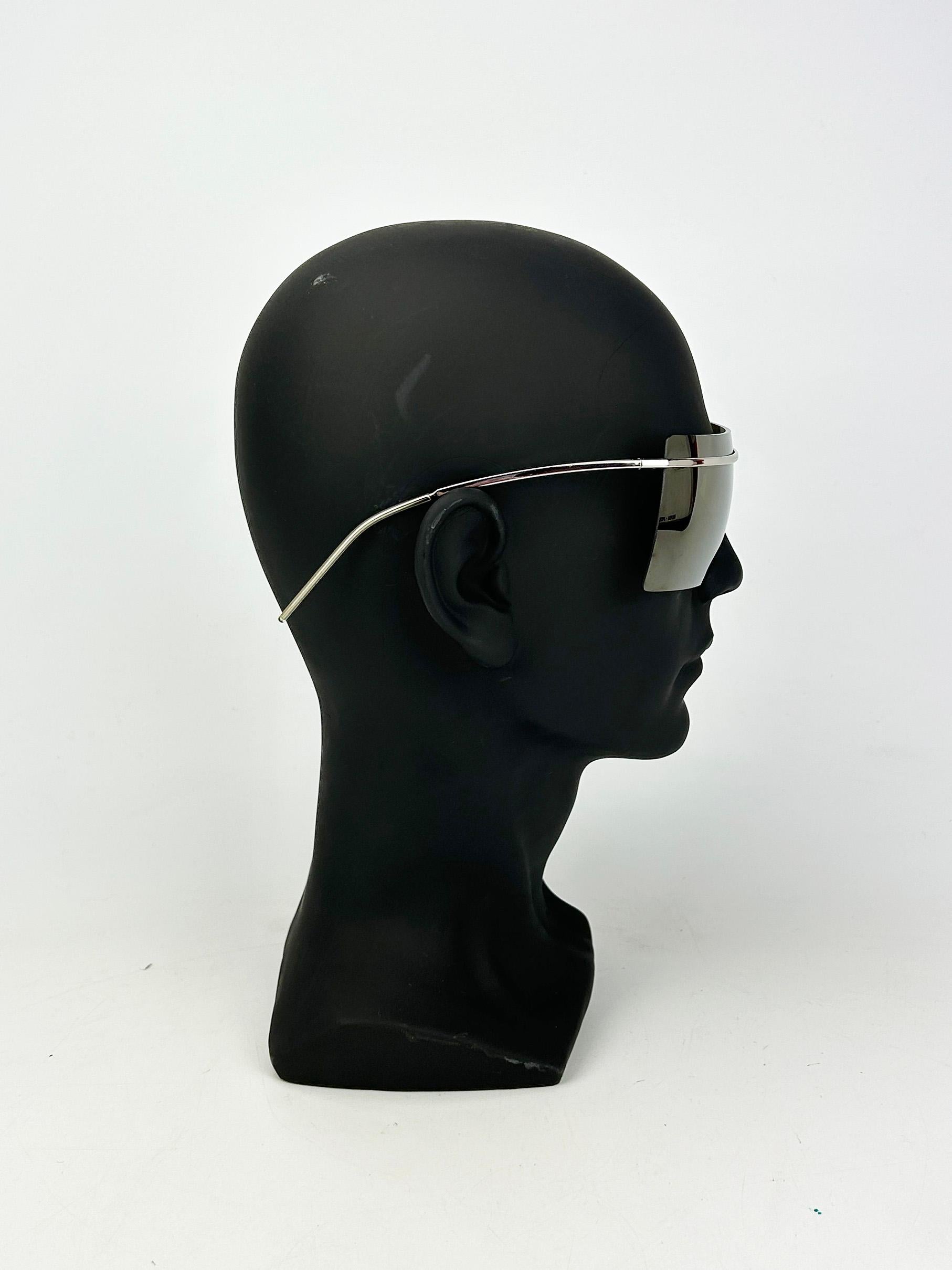 Chanel Vintage Oversize Gold Spiegel Ski Sonnenbrille c2000s (Schwarz) im Angebot