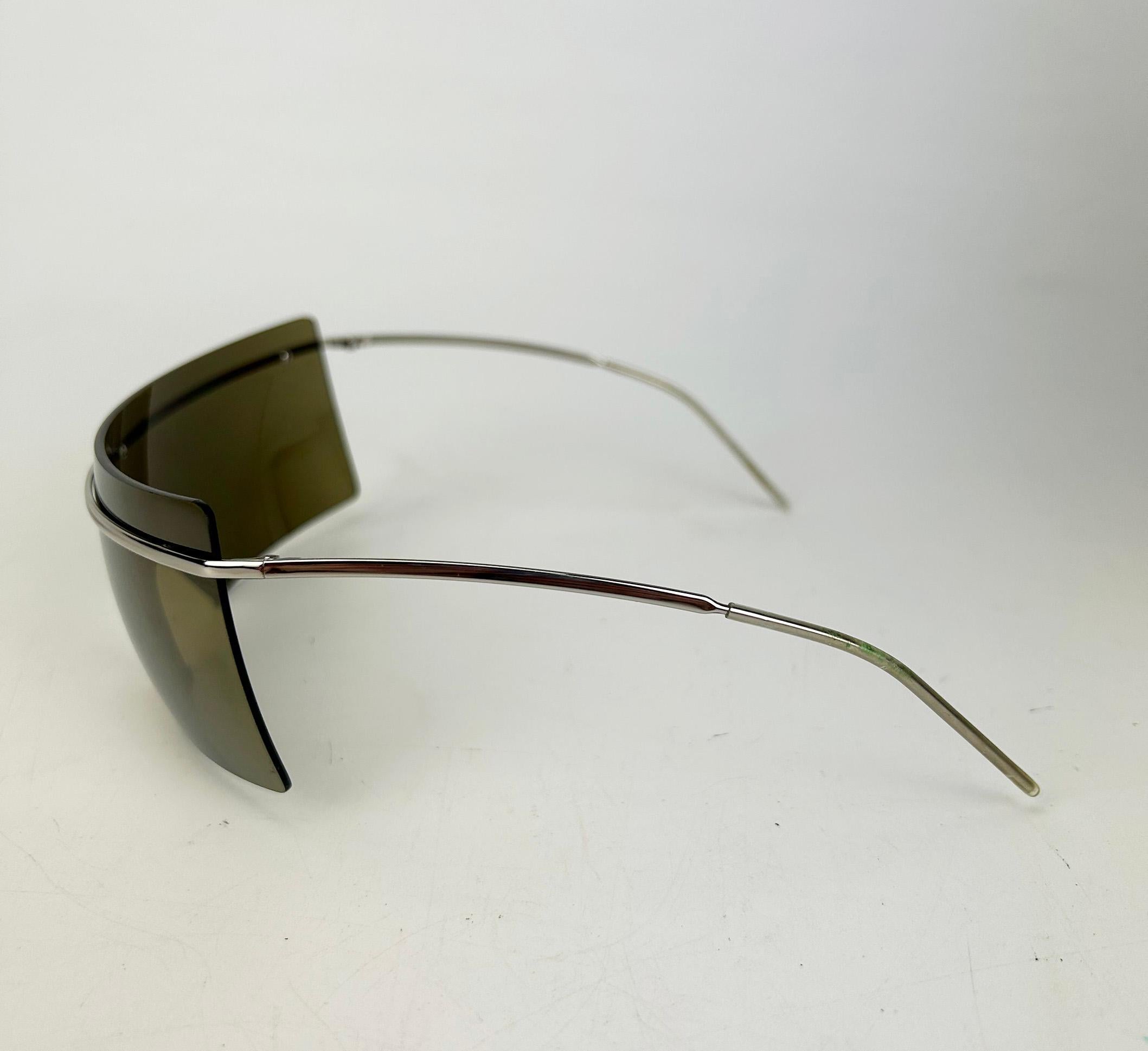 Chanel Vintage Oversize Gold Spiegel Ski Sonnenbrille c2000s Damen im Angebot