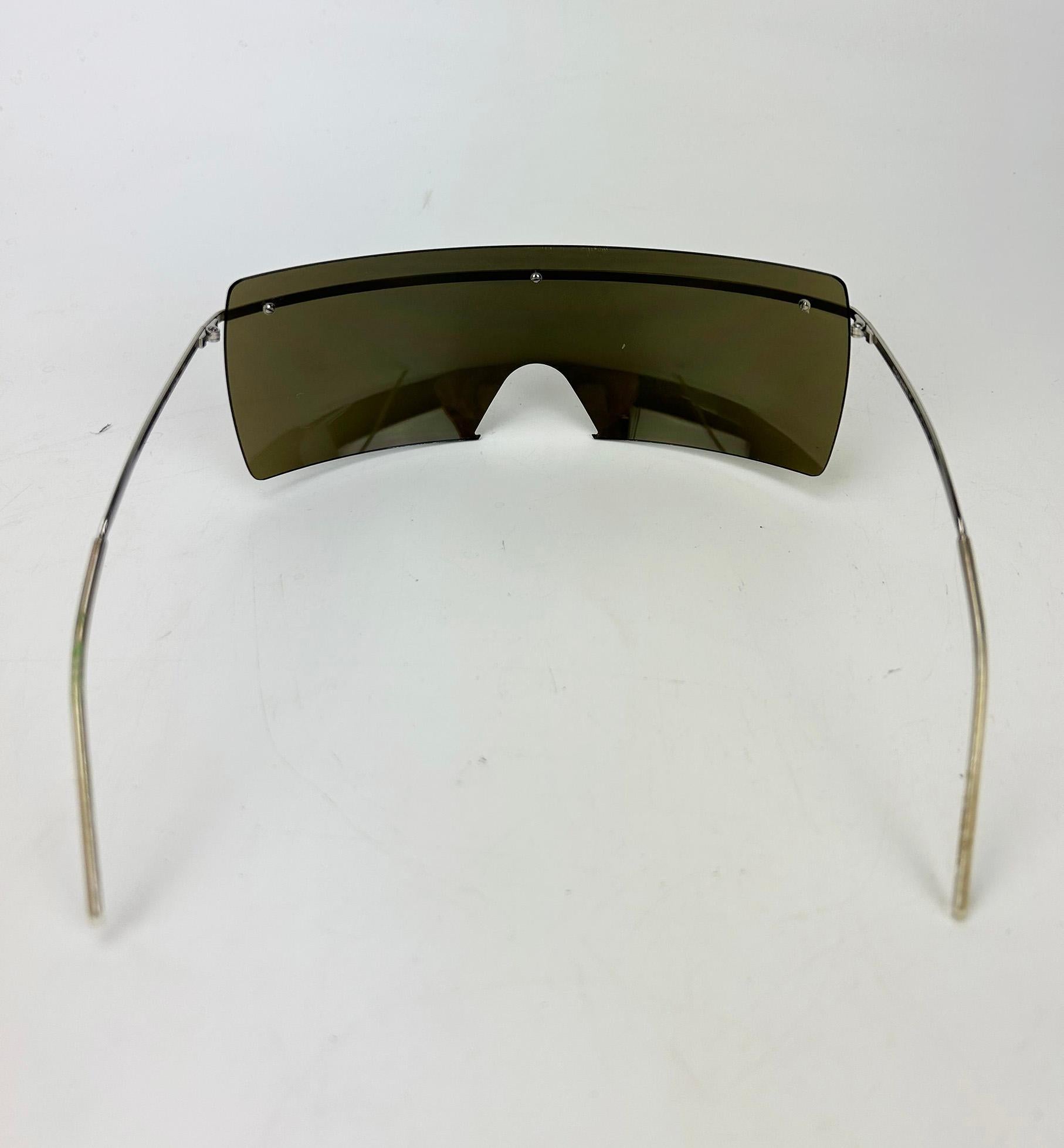 Chanel Vintage Oversize Gold Spiegel Ski Sonnenbrille c2000s im Angebot 1