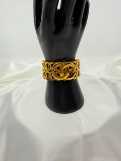 Chanel Vintage Oversized CC Gold Twined Bracelet, circa 1996