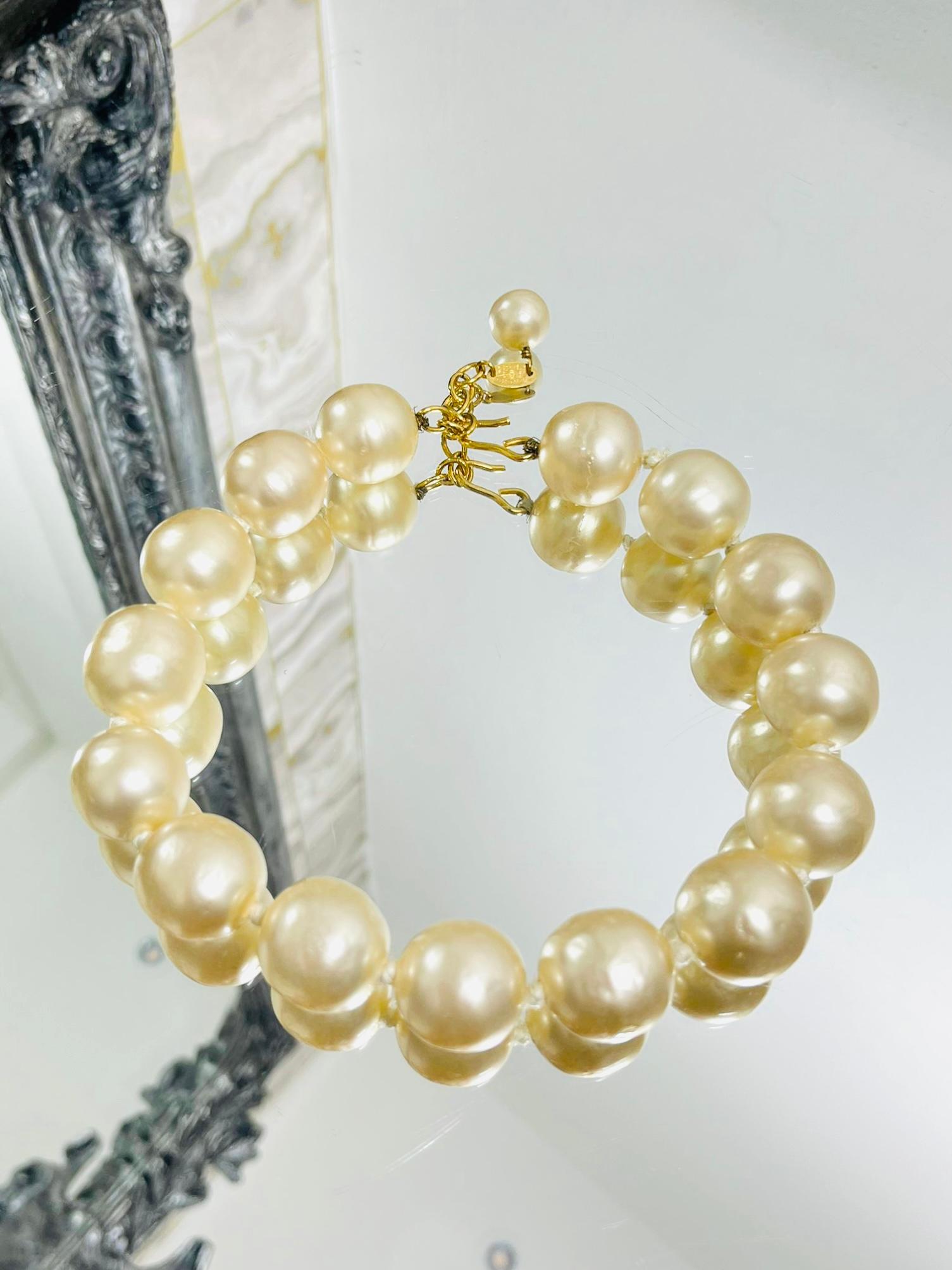 Bead Chanel Vintage Oversized Pearl Choker Necklace