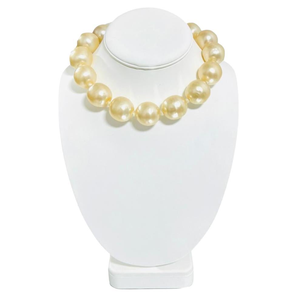 Chanel Double Strand Pearl Double C Necklace
