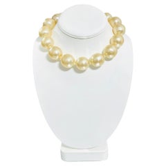 Chanel Collier ras du cou vintage surdimensionné en perles