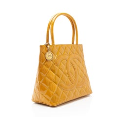 Chanel Vintage Patent Leather Medallion Tote