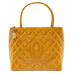 Chanel Vintage Patent Leather Medallion Tote