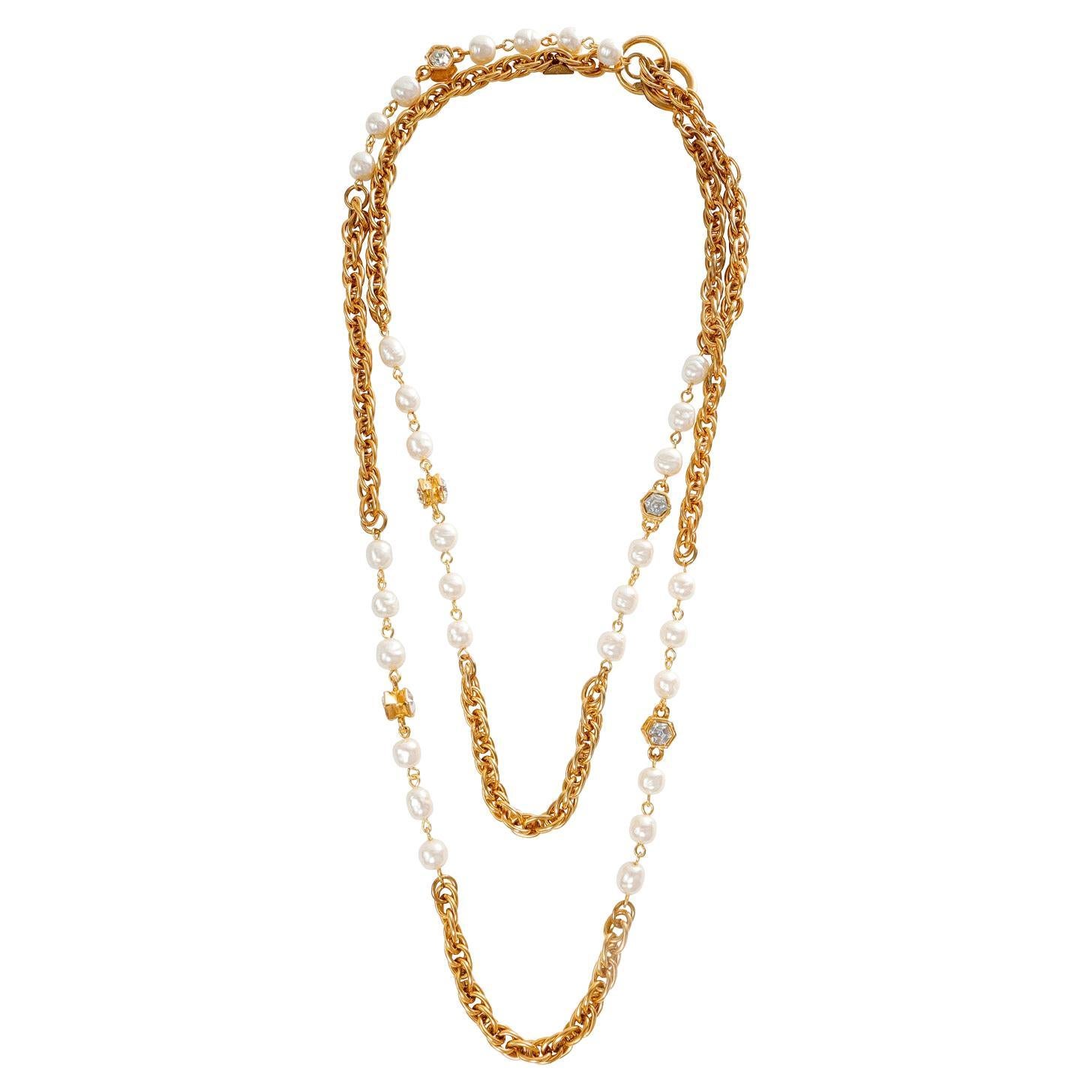 Gold Tone Chain Necklace - 1,150 For Sale on 1stDibs