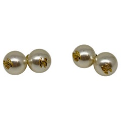 Chanel Vintage Pearl CC Cufflinks