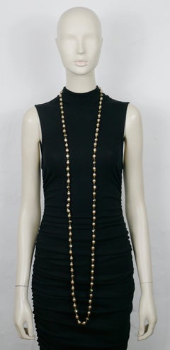 CHANEL Vintage Perlen- und Kristall-Sautoir-Halskette, 1983
