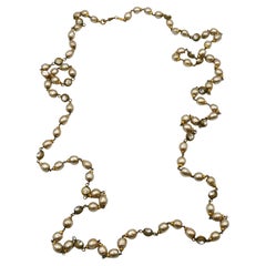 CHANEL Vintage Perlen- und Kristall-Sautoir-Halskette, 1983