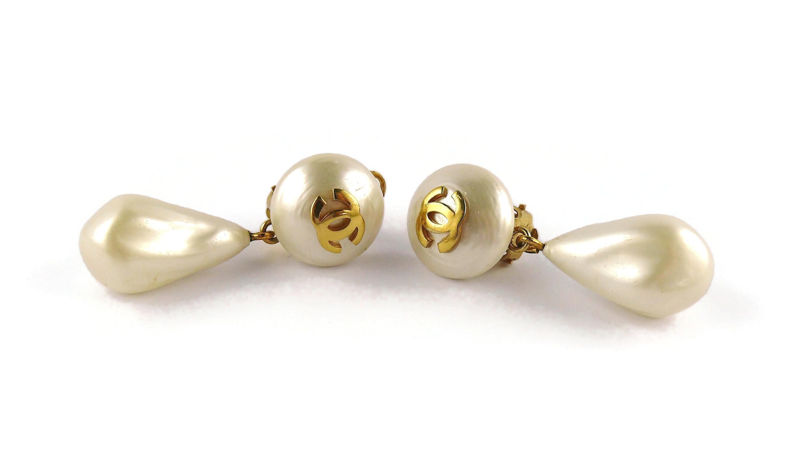 vintage pearl drop earrings