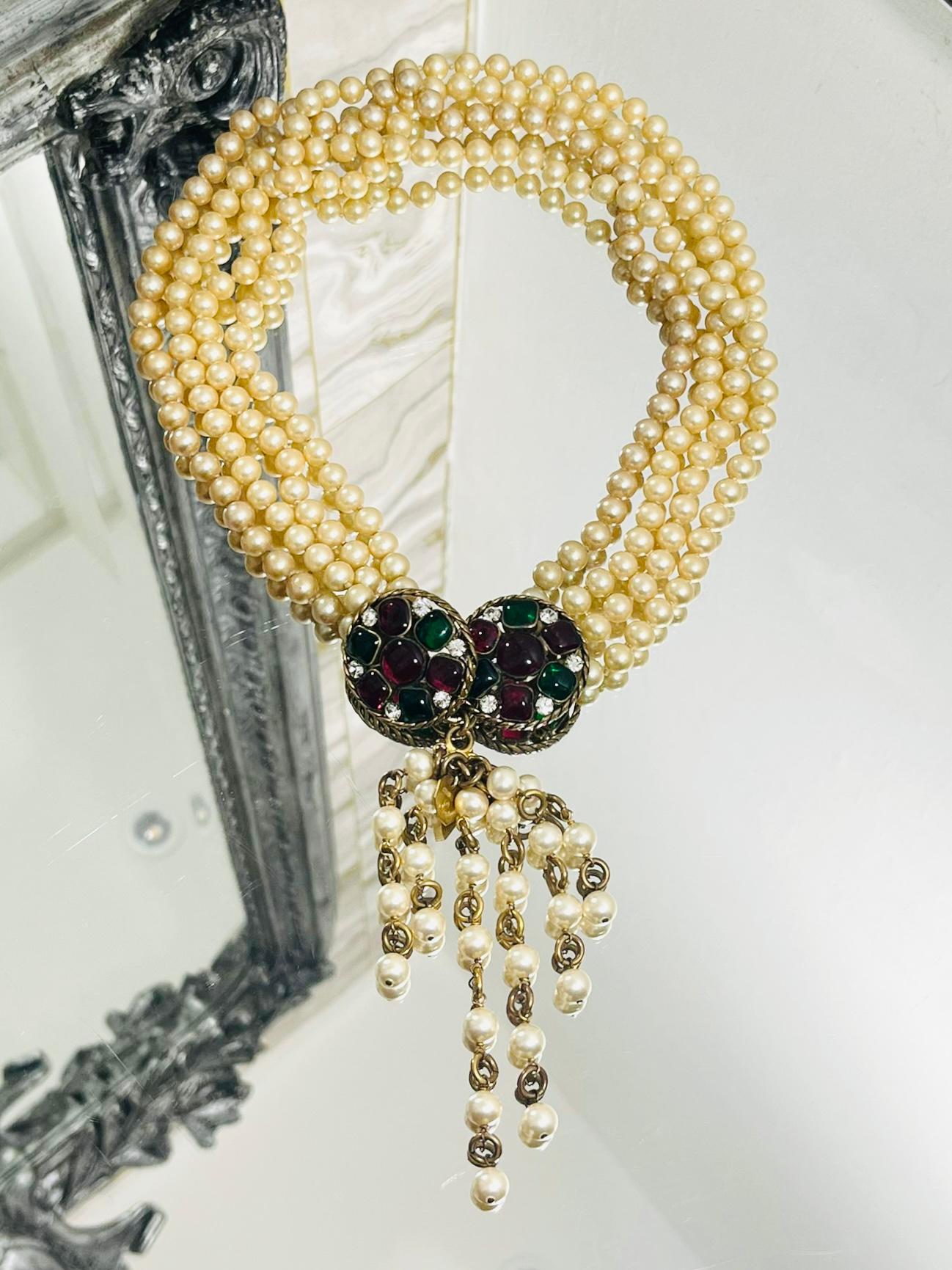 Women's Chanel Vintage Pearl & Gripoix Necklace By Victoire de Castellane For Sale