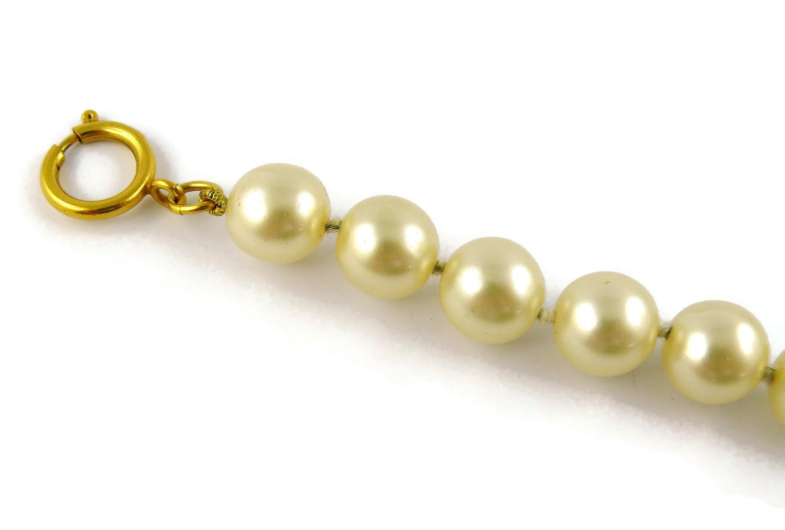 vintage pearl cross necklace