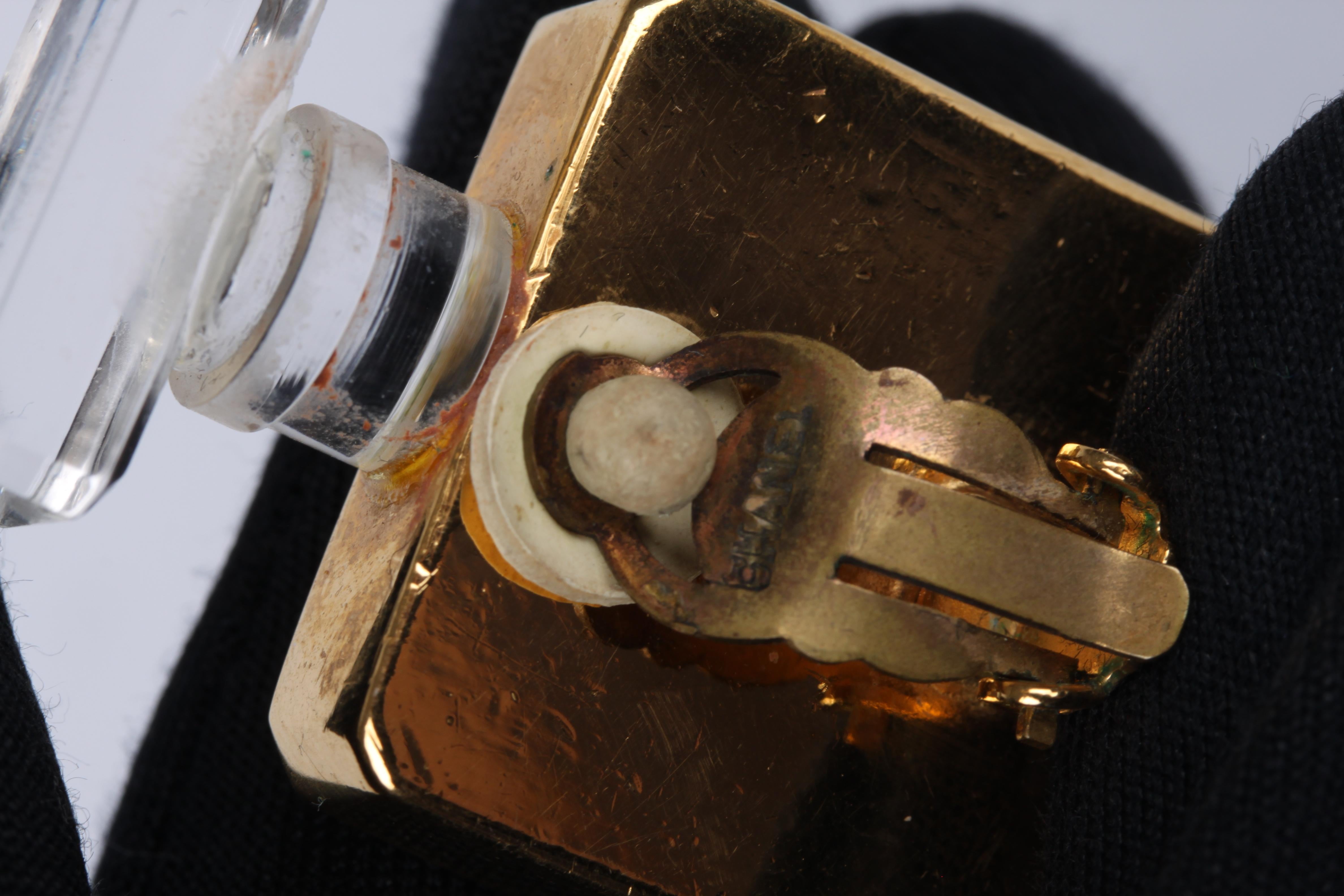 Women's or Men's Chanel Vintage Perfume Bottle Earrings - gold For Sale