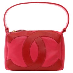 Chanel Vintage Pink and Red Lambskin CC Shoulder Bag