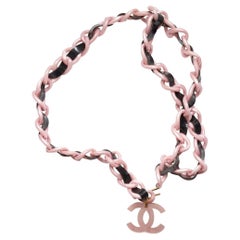 Chanel Vintage Pink & Black 1994 Acrylic Chain Belt