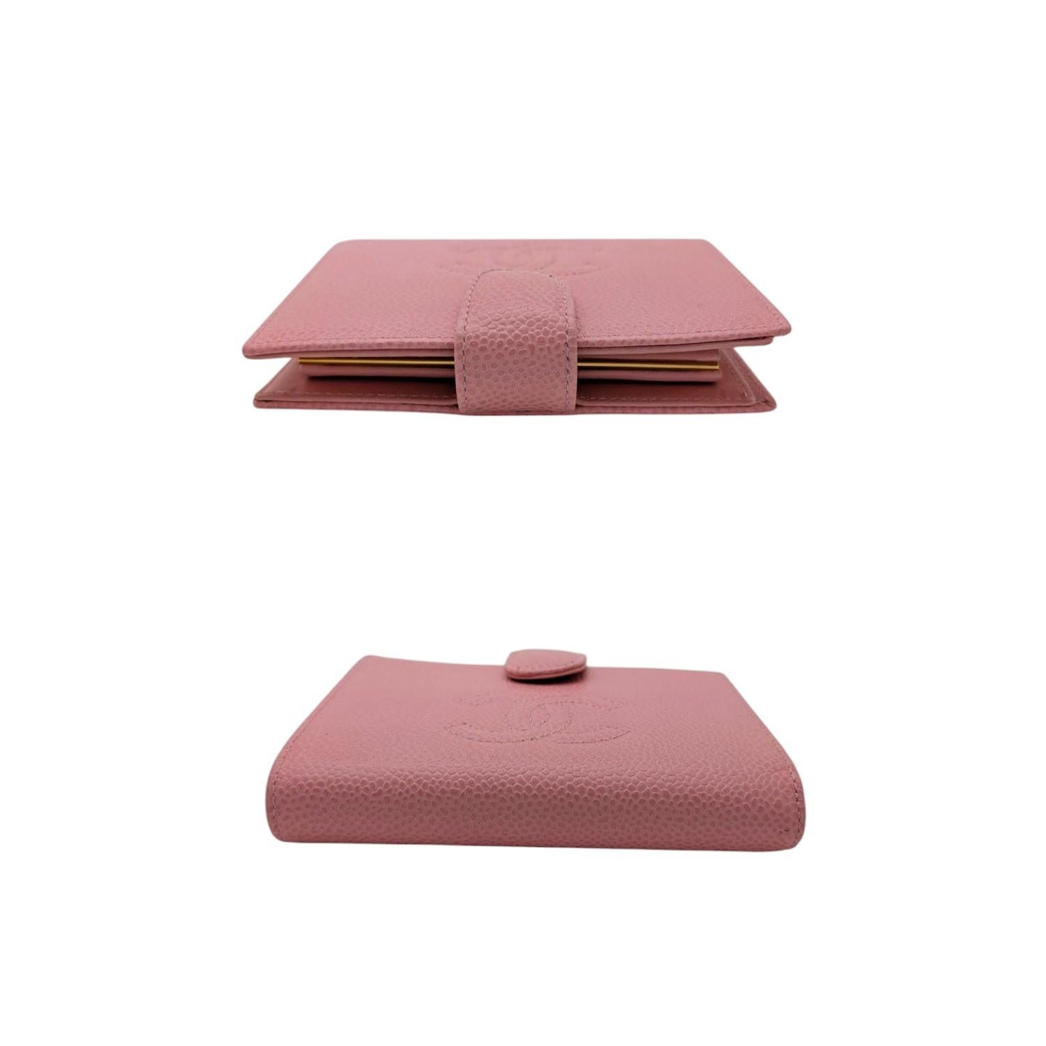 Women's Chanel Vintage Pink Caviar Leather Timeless Compact Wallet