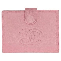 Chanel Vintage Pink Caviar Leather Timeless Compact Wallet