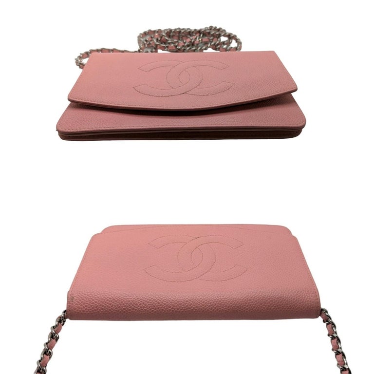 Chanel Vintage Pink Caviar Timeless Wallet On Chain WOC For Sale at 1stDibs