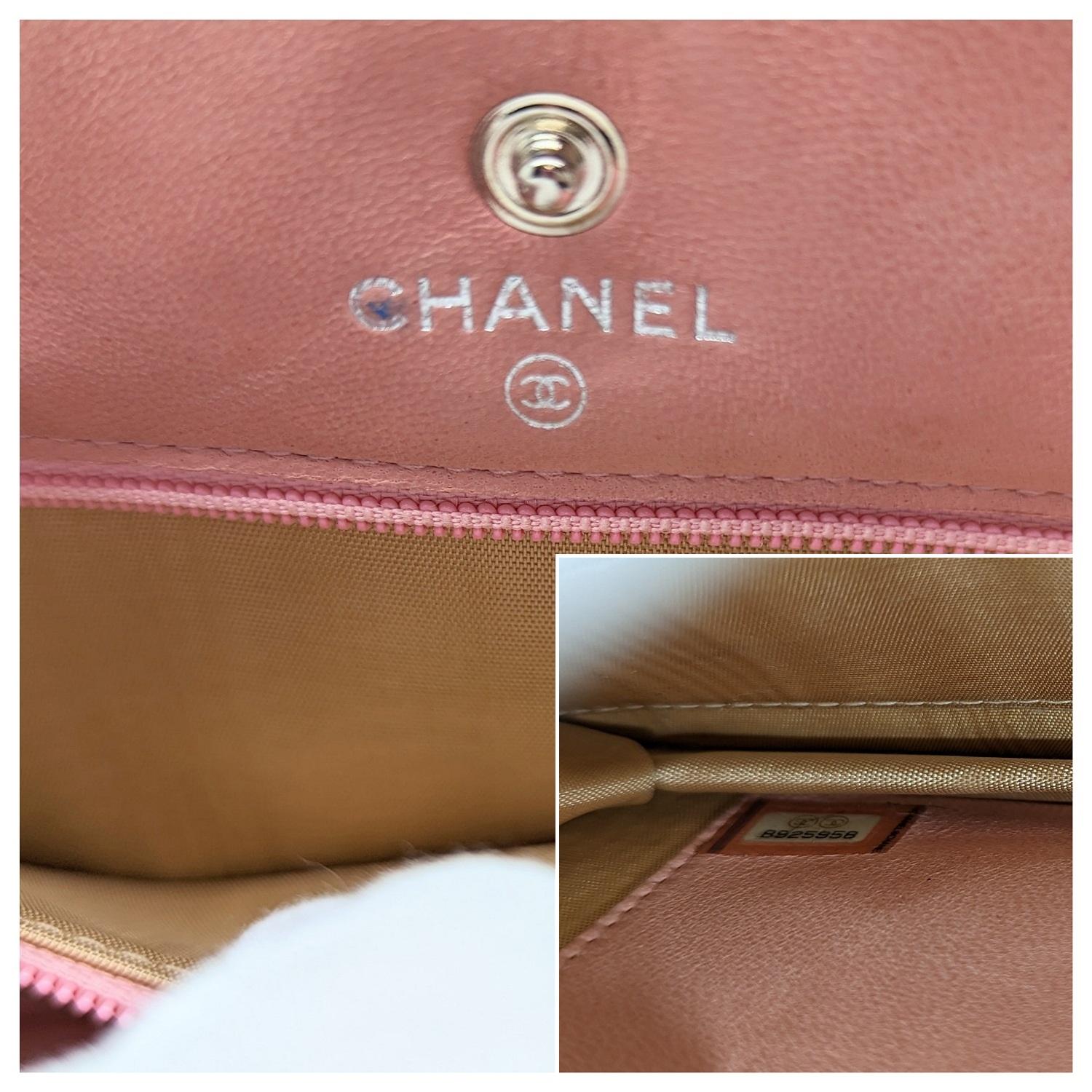 Chanel Vintage Pink Caviar Timeless Wallet On Chain WOC For Sale 1