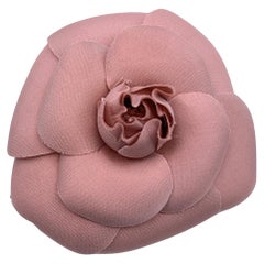 Chanel Vintage Pink Fabric Flower Camellia Camelia Pin Brooch