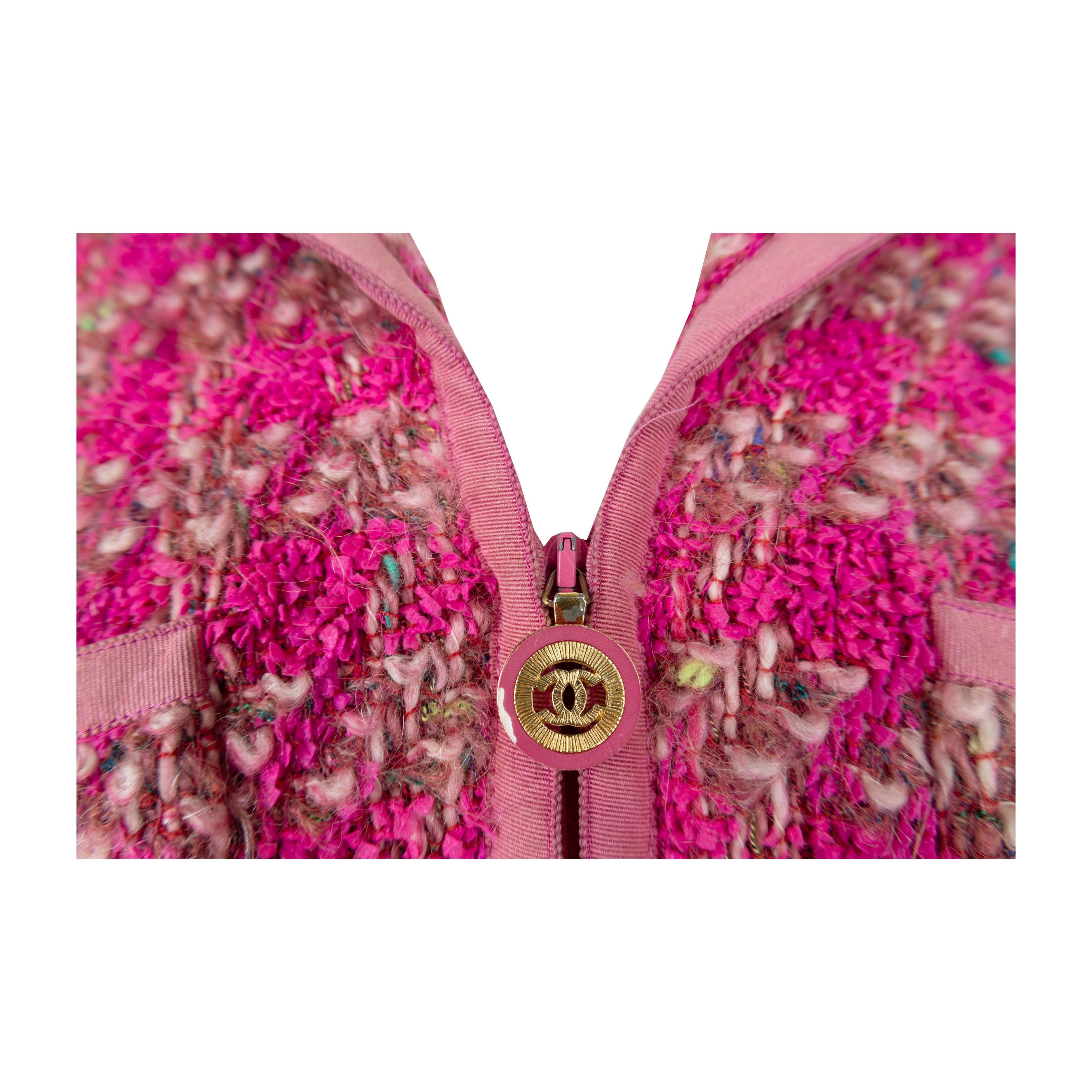 Chanel Vintage Pink Fantasy Tweed Jacket - '90s 1
