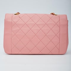 Chanel Vintage Pink Lambskin Medium Diana Classic Single Flap Bag (Circa 1991)