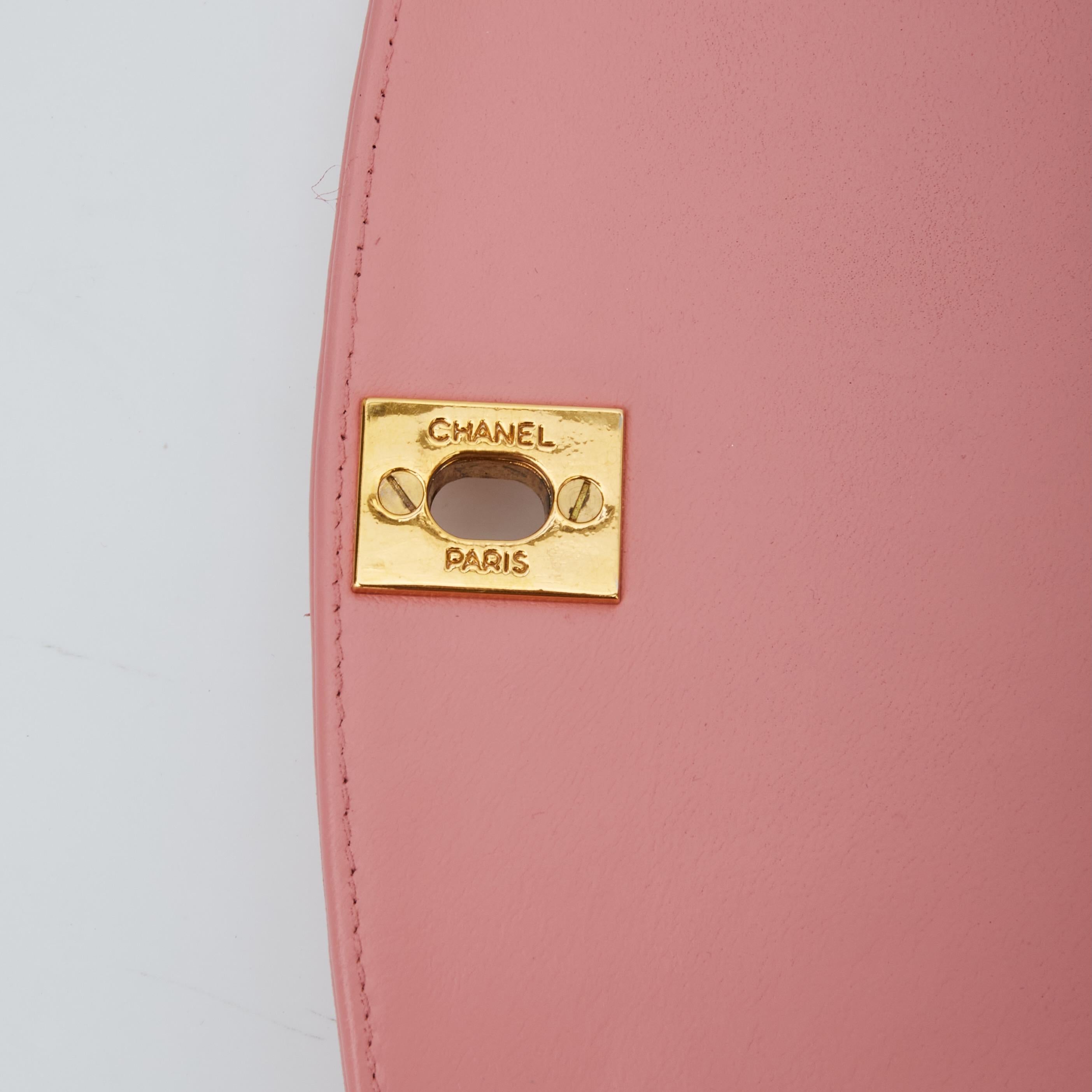 Brown Chanel Vintage Pink Lambskin Medium Diana Classic Single Flap Bag (Circa 1991)