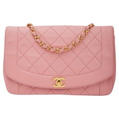 Chanel Retro Pink Lambskin Medium Diana Classic Single Flap Bag (Circa 1991)