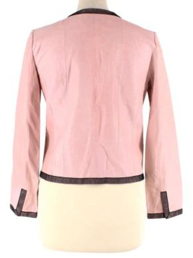 Chanel Vintage pink leather jacket For Sale at 1stDibs