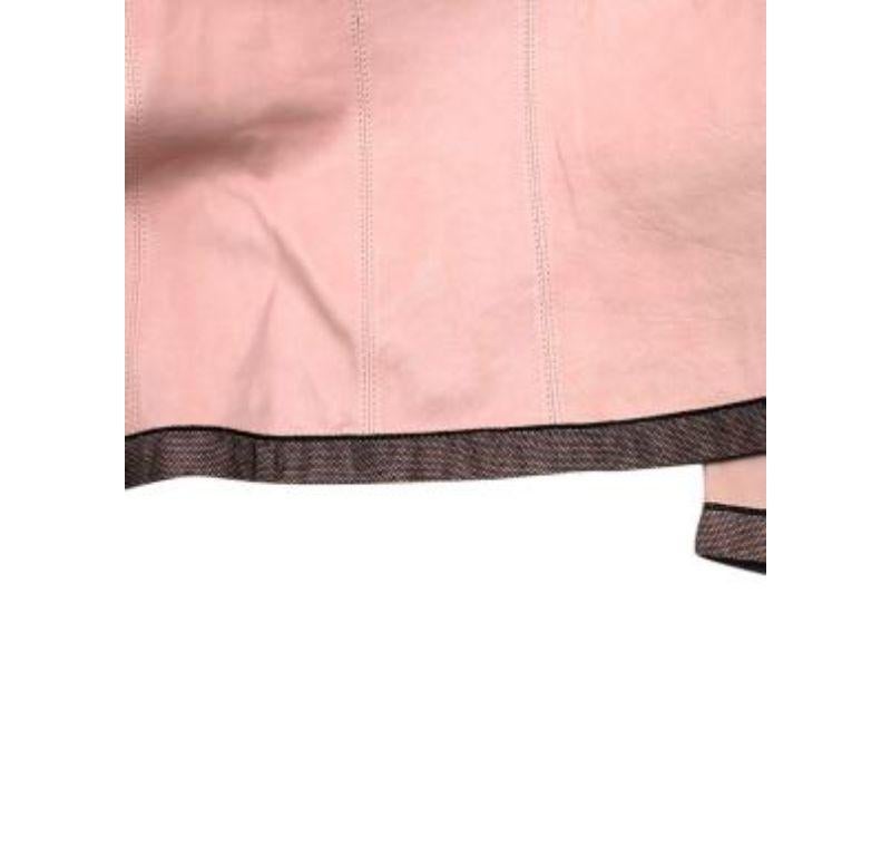 Chanel Vintage pink leather jacket For Sale 5