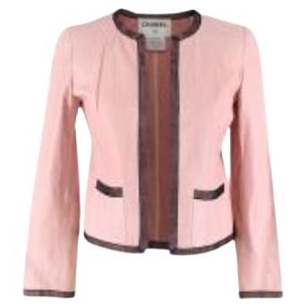 Chanel Vintage pink leather jacket For Sale