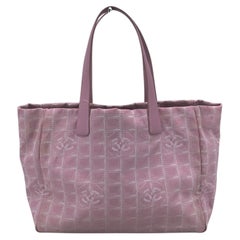 Chanel Vintage Pink Nylon New Travel Line Tote Shoulder Bag