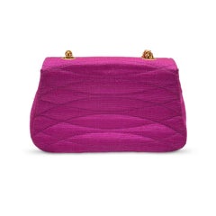 Chanel Vintage Pink Quilted Canvas Chain Evening Mini Bag Handbag