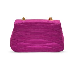 Chanel Vintage Pink Quilted Canvas Chain Evening Mini Bag Handbag